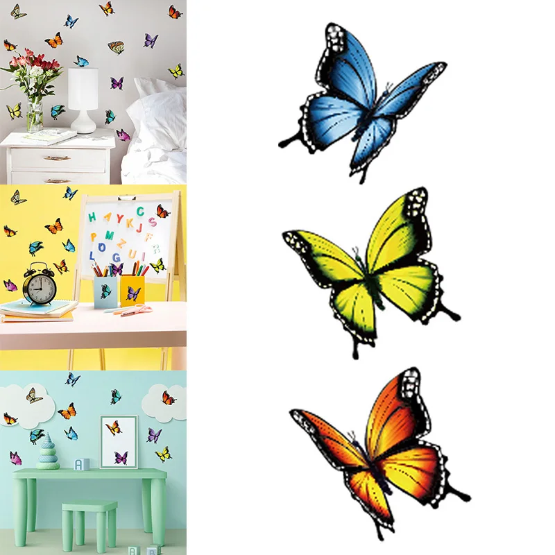 3Pcs/Sheet Butterfly Stickers Diary Sealing Label Sticker Decal Travel DIY Scrapbooking Planner Albums Decoration - купить по