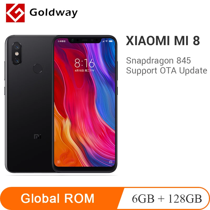 Xiaomi Mi 8 Mi8 мобильный телефон 6 ГБ ОЗУ 128 Гб ПЗУ Восьмиядерный Snapdragon 845 21 &quot18 7: 9