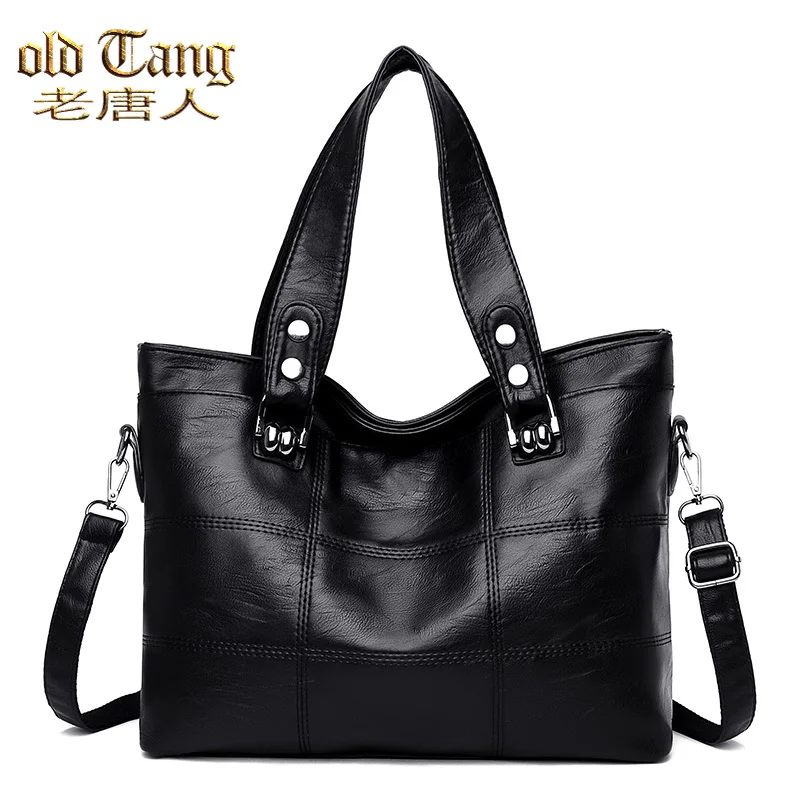 

Leather Women's Handbags Solid Color Large Capacity Shoulder Bags for Women 2021 Female Wild Simple Designer Crossbody Bags