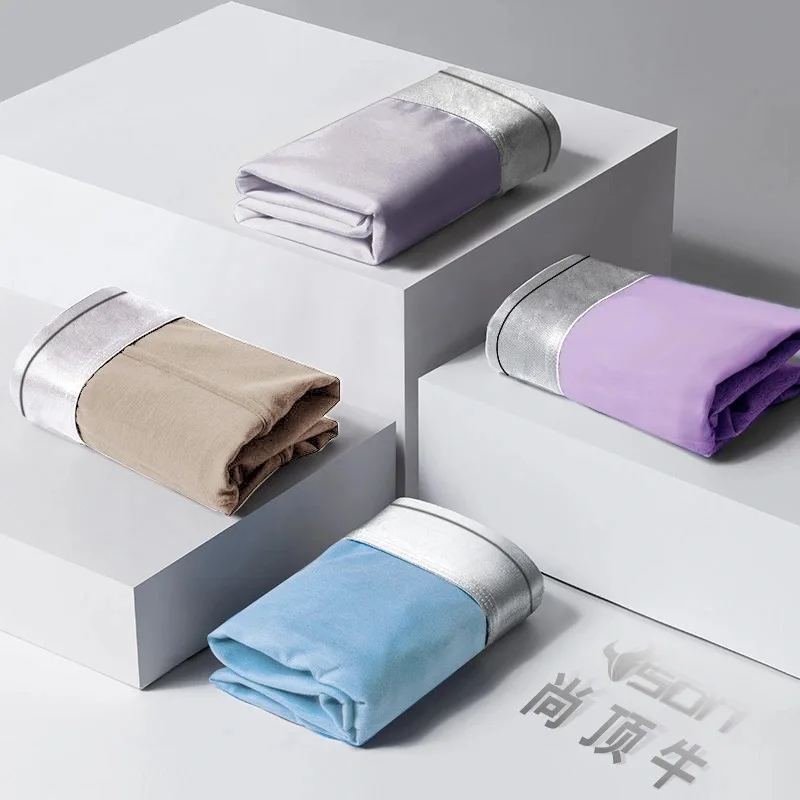 Men Underwear Ice Silk Boxers Panties Comfortable Mens Underpants Sexy Solid Brand BoxerShorts Men Modal Simple Plus Size Boxer