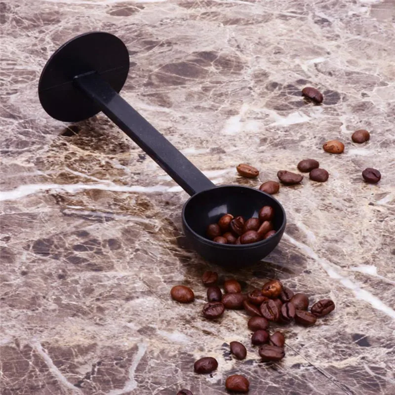 

Plastic Coffee Scoop Tea Tools 2 IN 1 10g Measuring Tamping Coffee Tamper Black Espresso Stand Coffee Spoon Kitchen Tools