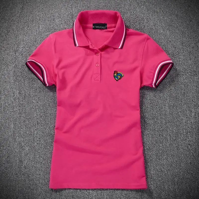 Модные летние новые женские рубашки поло с коротким рукавом повседневные