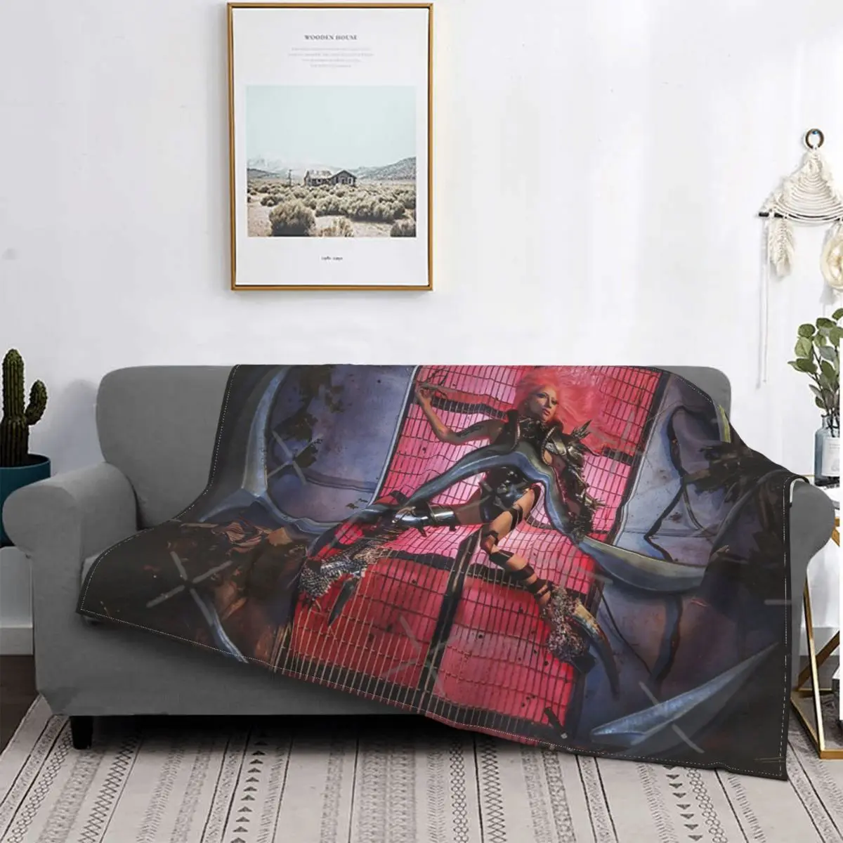 

Kindess-Manta Punk para cama, colcha a cuadros, manta double para sofra