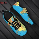 Новинка, модная спортивная обувь KUILIU с рисунком карты мира, мужские и женские сетчатые вязаные легкие кроссовки для бега, прогулок