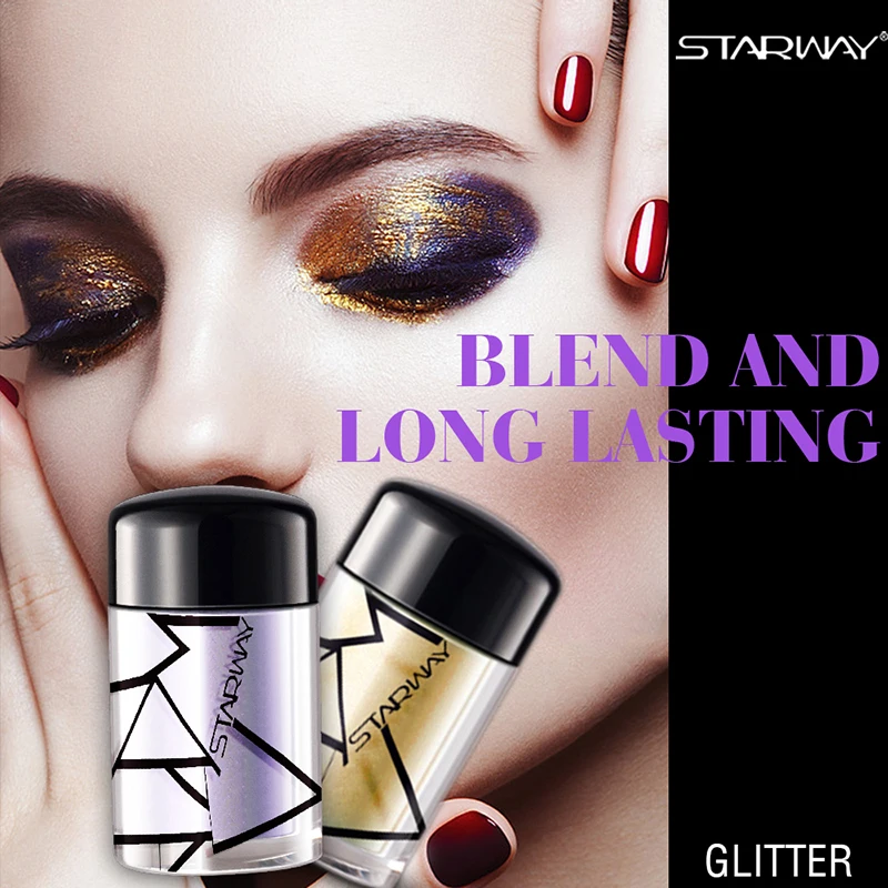 STARWAY блестящие тени для век 6 набор кистей макияжа порошок Стразы салон глаз