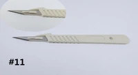 11 disposable sterile surgical scalpel blades plastic handle white 10pcsbox