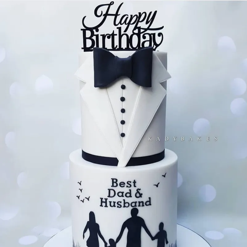 

Acrylic Suit Tie Concise Atmosphere Happy Birthday Decorating Cake Topper Kids Boy Birthday Party Cake Toppers Decoration
