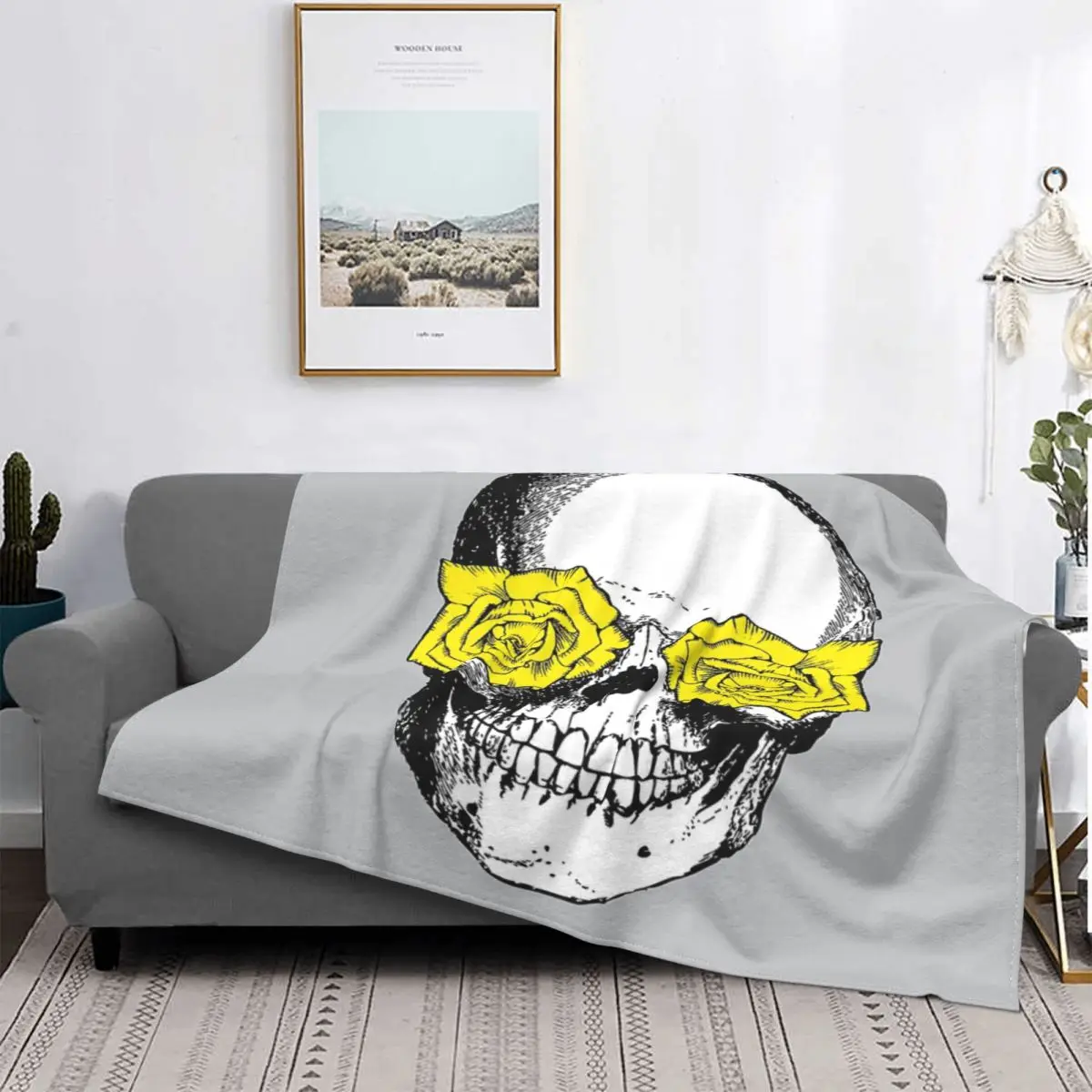 

Manta de calavera y rosas, colcha de cama, edredones a cuadros, manta doble, mantas receptoras