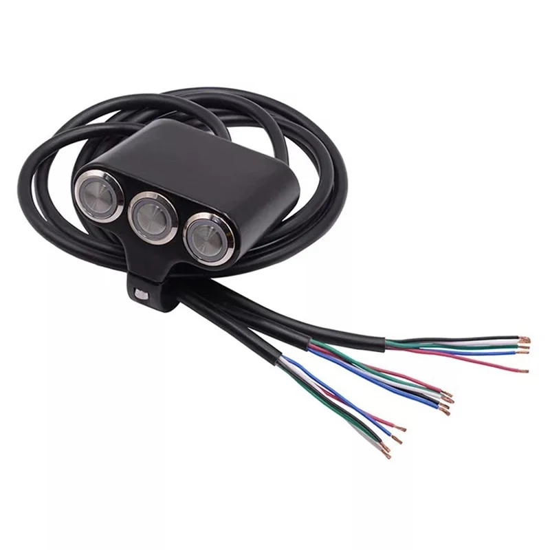 

Motorcycle Switch 22mm Handlebar Mount Switches Headlight Hazard Brake Fog Light ON-OFF Aluminum Alloy With Indicator Universal
