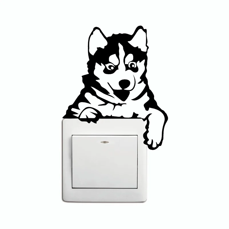 11*13 см креативная наклейка светильник ображением хаски и собаки забавная