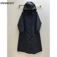 spenneooy designer brand autumn black lengthen trench coat women fashion long sleeve high end khaki long overcoat outwear