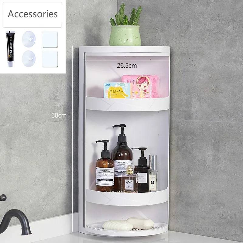 Вращающийся на 360 градусов стеллаж для хранения ванной комнаты кухонный угловой