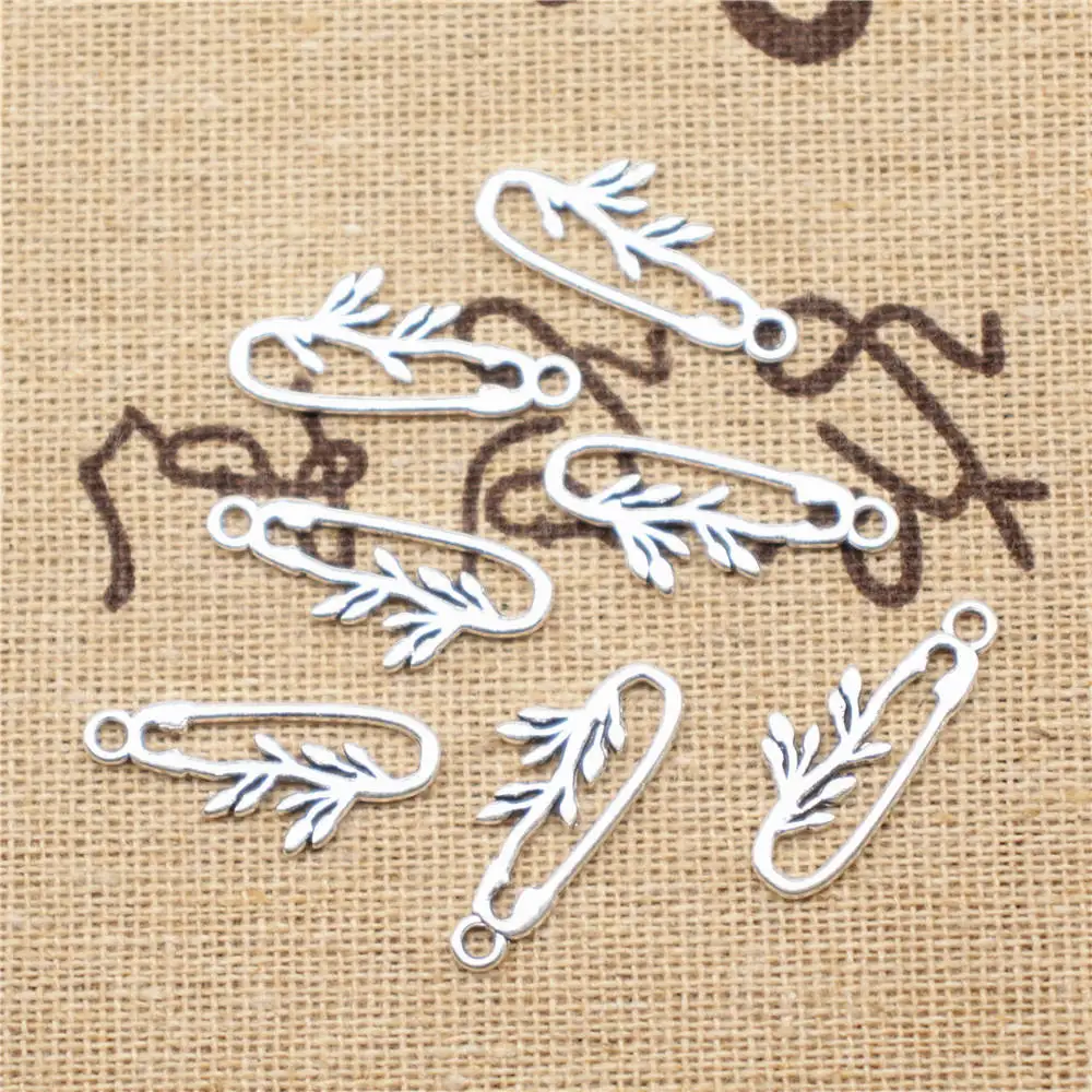 

Pendants And Necklaces 10x22mm Pin Charms Antique Silver Color 20pcs