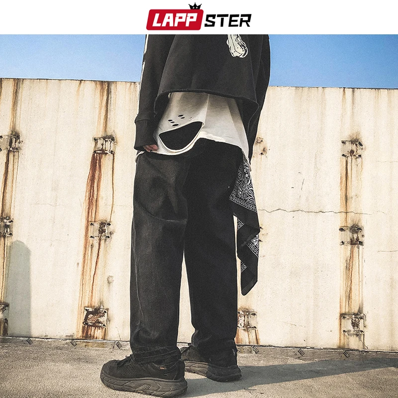 Брюки LAPPSTER мужские оверсайз из денима уличная одежда шаровары в стиле хип-хоп с