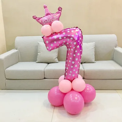 Pink 7 1 комплект воздушные шары в форме цифр номер Фольга воздушные шары на день рождения, свадьбу, Рождество вечерние Декор поставки на день рождения воздушные шары - Цвет: Pink 7