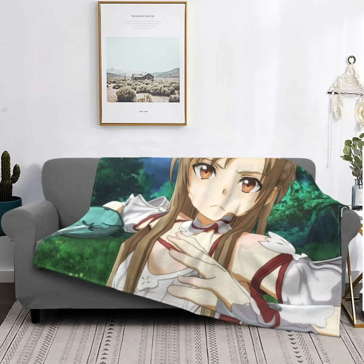 

Sword Art Online Kirigaya Kazuto juvenil, manta de Anime con tecnología de franela, colcha de lana suave acogedora