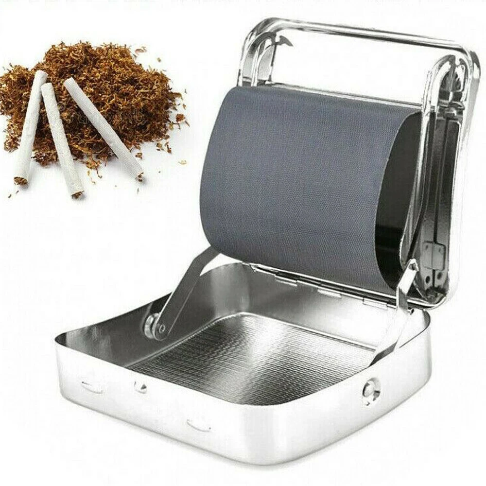 Серебристая металлическая роликовая машина табачный ролик чехол для сигареты 70