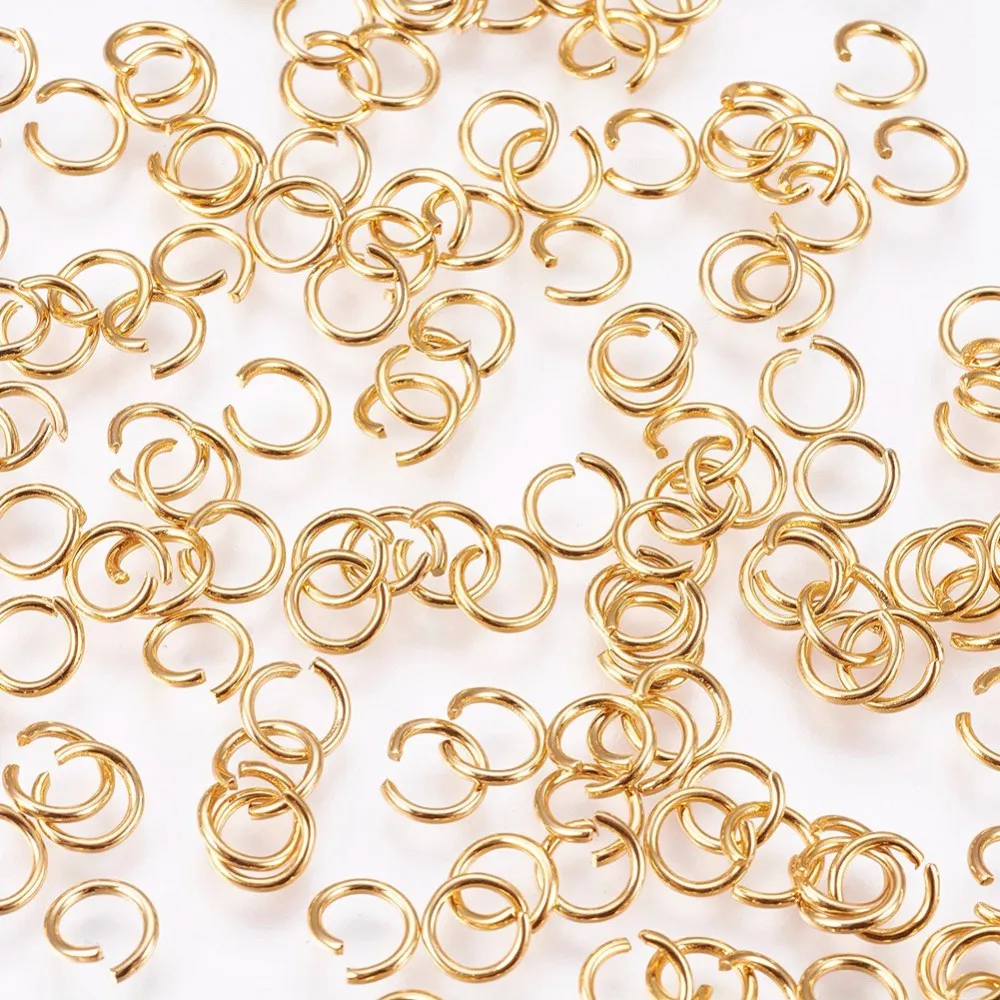 

200 Pcs 304 Stainless Steel Open Jump Rings Metal Connectors Golden 21 Gauge 5x0.7mm/5x0.8mm/5x1mm/7x0.8mm for Jewelry Making