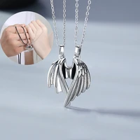new couple necklace clavicle chain women devil protects angel devil 1 pair lovers necklace for women men fashion jewelry