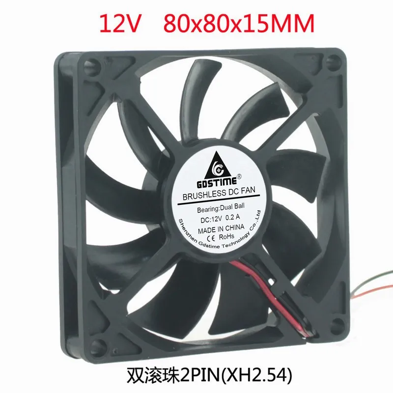 DC 12V 24V 2pin 8015 8cm 80mm 80*80*15 двойной шарикоподшипник Бесщеточный Охлаждающий