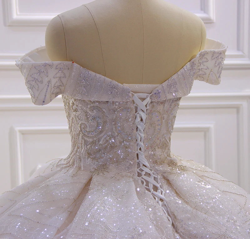 Аманда дизайн vestido boda mujer invitada с открытыми плечами блестящее бисерное свадебное платье