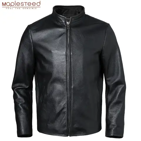 Мужская куртка из 100% натуральной воловьей кожи, осенняя и весенняя одежда, Азиатские размеры, модель M593