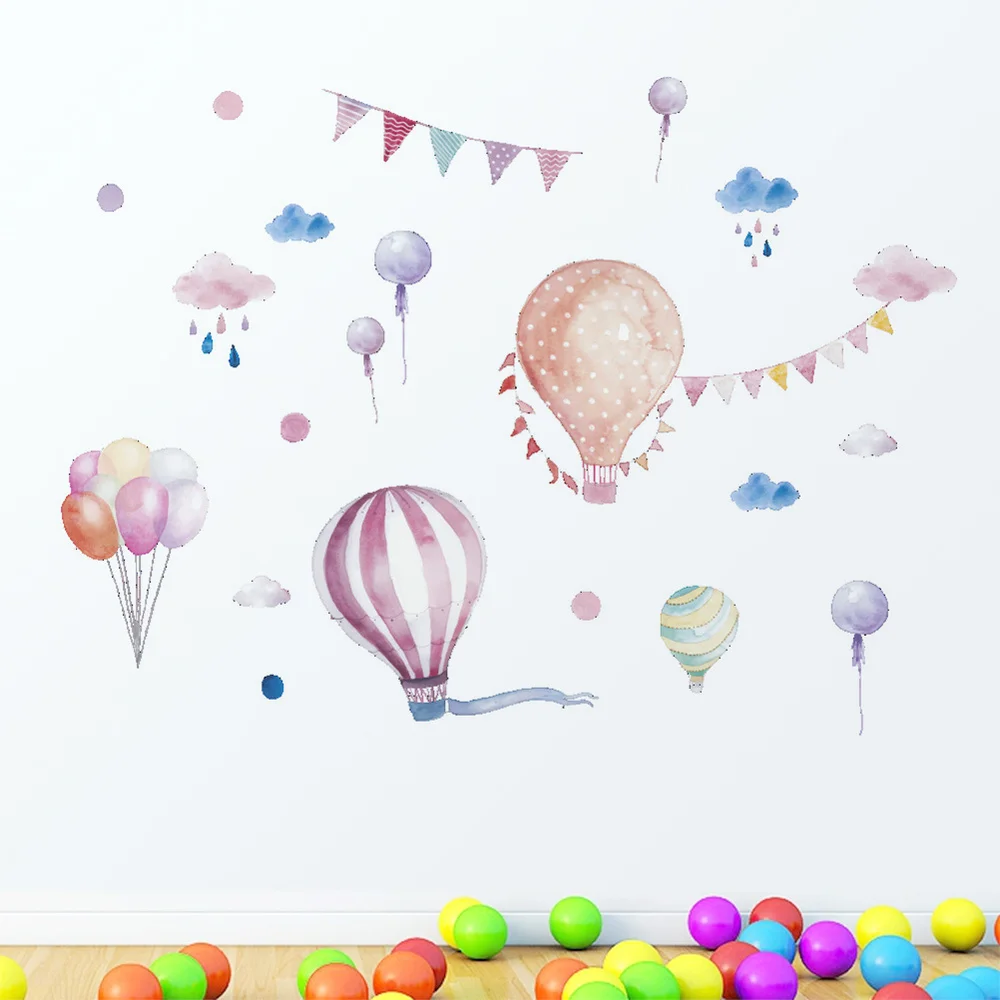 

PVC Removable Hot Air Ballons Wall Sticker Wall Decals Nursery Kids Room Decal