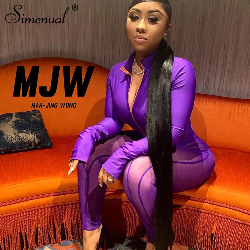 Simenual сетчатые прозрачные обтягивающие штаны женские сексуальные лоскутные