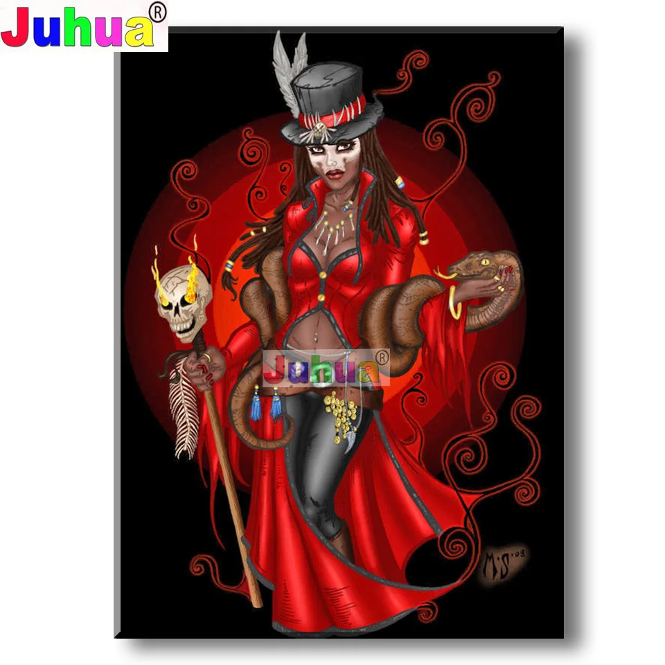 

DIY Diamond painting"Abstract Demon Girl"5D diamond embroidery puzzle diamond mosaic picture rhinestone Gothic Elf decoration Ar
