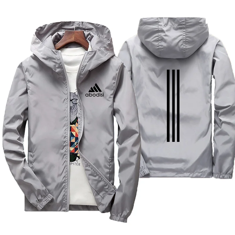 

veste homme spring summer new coat men's street brand windbreaker Hoodie zipper thin coat men's casual coat large size куртки