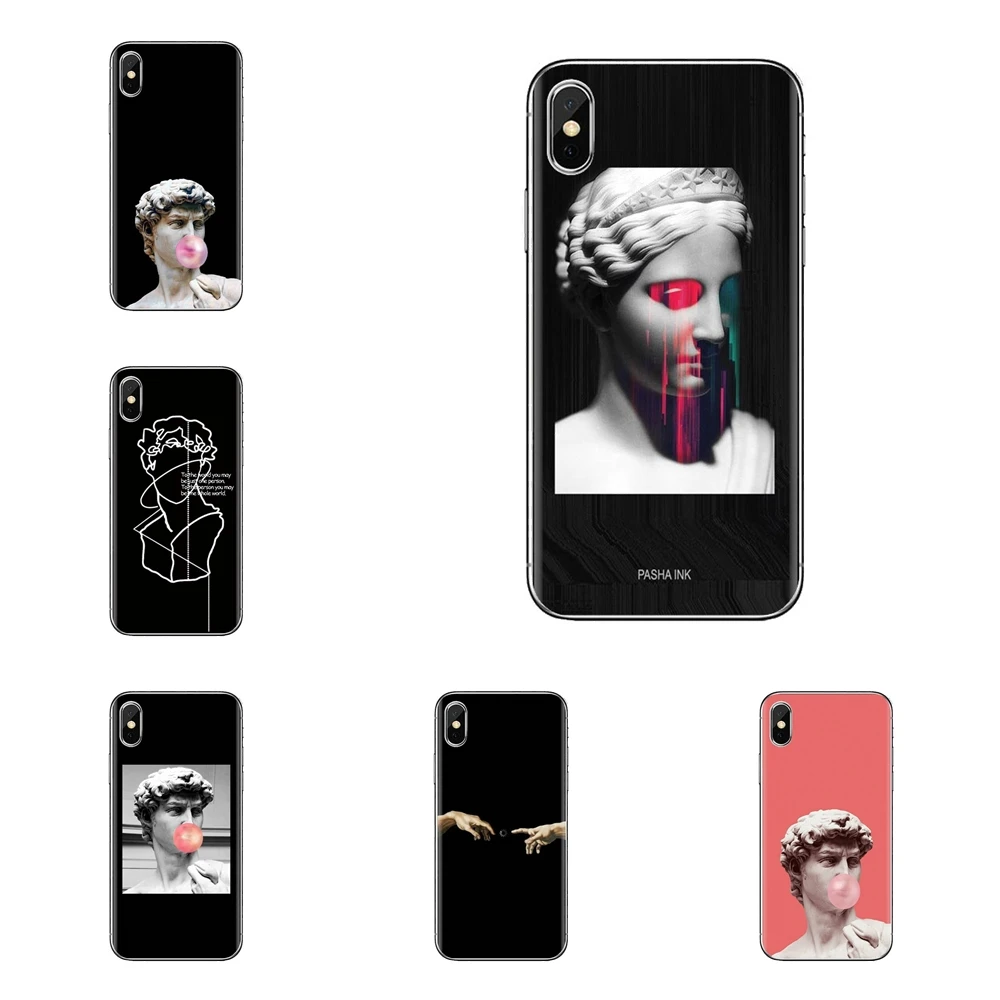 Мягкие чехлы для samsung Galaxy S2 S3 S4 S5 MINI S6 S7 edge S8 S9 Plus Note 2 3 4 5 8 Coque Fundas Mona Lisa Art David Line |