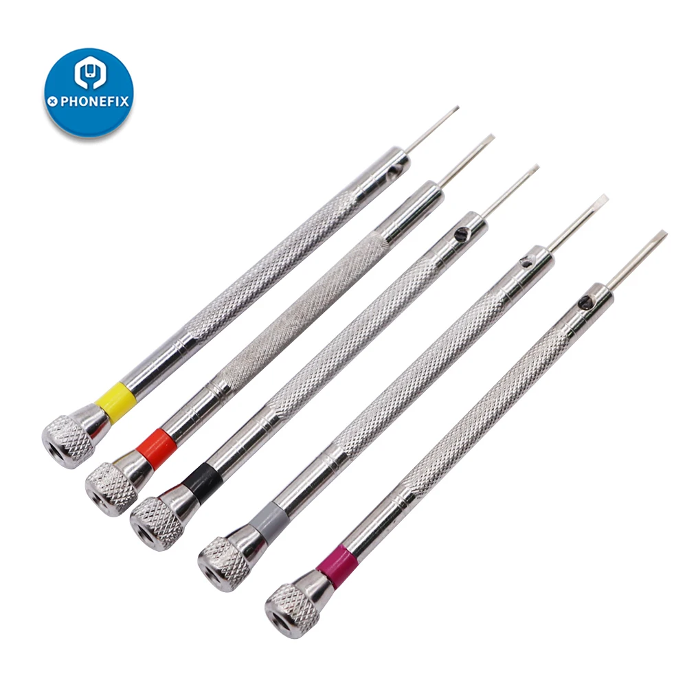 5 шт. ремонт часов Набор отверток серебристый Сталь Отвертка из сплава ремешок