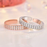 luxury full zircon crystal womens rings fashion silver color adjustable rings to xmas gifts for women jewelry accessories