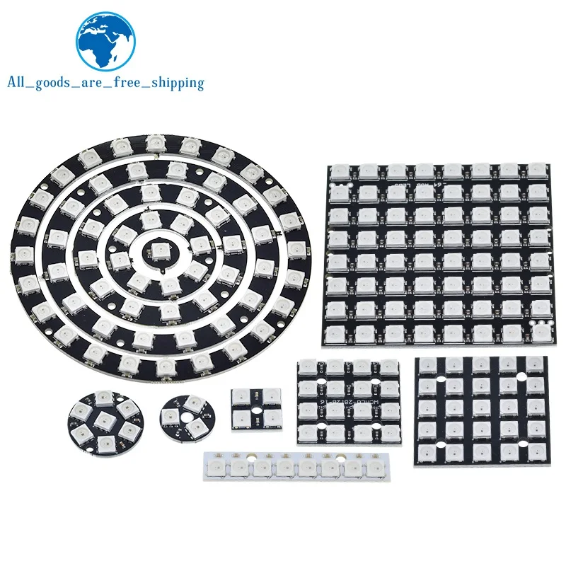 4 8 12 16 каналов WS2812 WS2812B WS 2811 5050 RGB светодиодный светильник Панель модуль 5V 1Bit 4Bit 8Bit