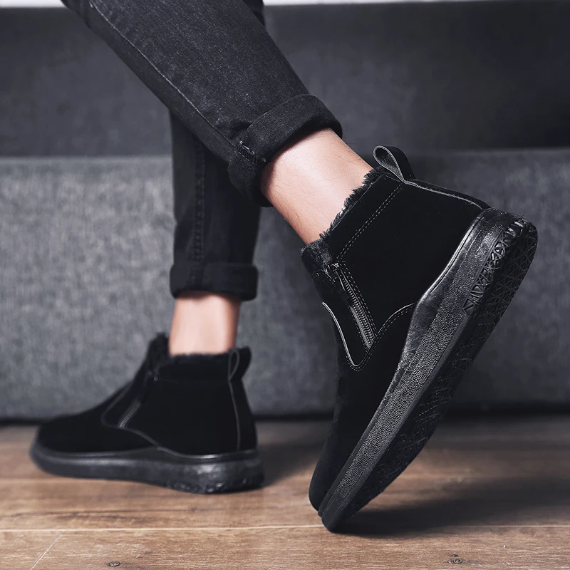 Новинка модные мужские ботинки коллекция 2019 года Мужская зимняя обувь зимние на