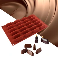 chocolate mold 24 compartments mini pyramid shape silica gel mold chocolate oatmeal mould diy dessert kitchen baking home tool