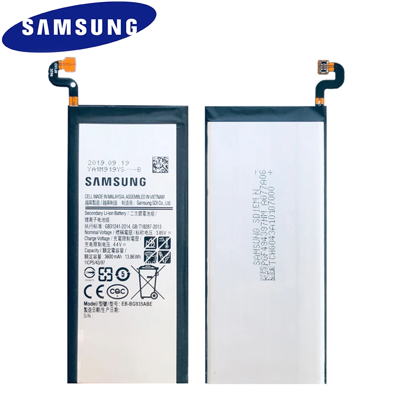 samsung запасной телефон Батарея EB-BG935ABE для samsung GALAXY S7 край G9350 G935FD SM-G935F Аутентичные Батарея 3600 мА-ч