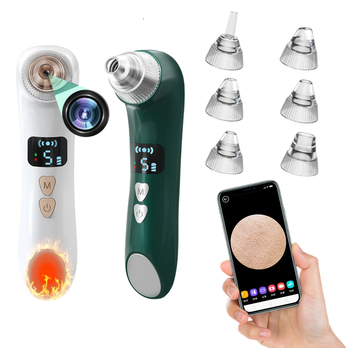 

Visual Blackhead Remover Vacuum Pore Cleaner Microscope Camera Hot Compress Facial Deep Cleansing Acne Extractor Beauty Device