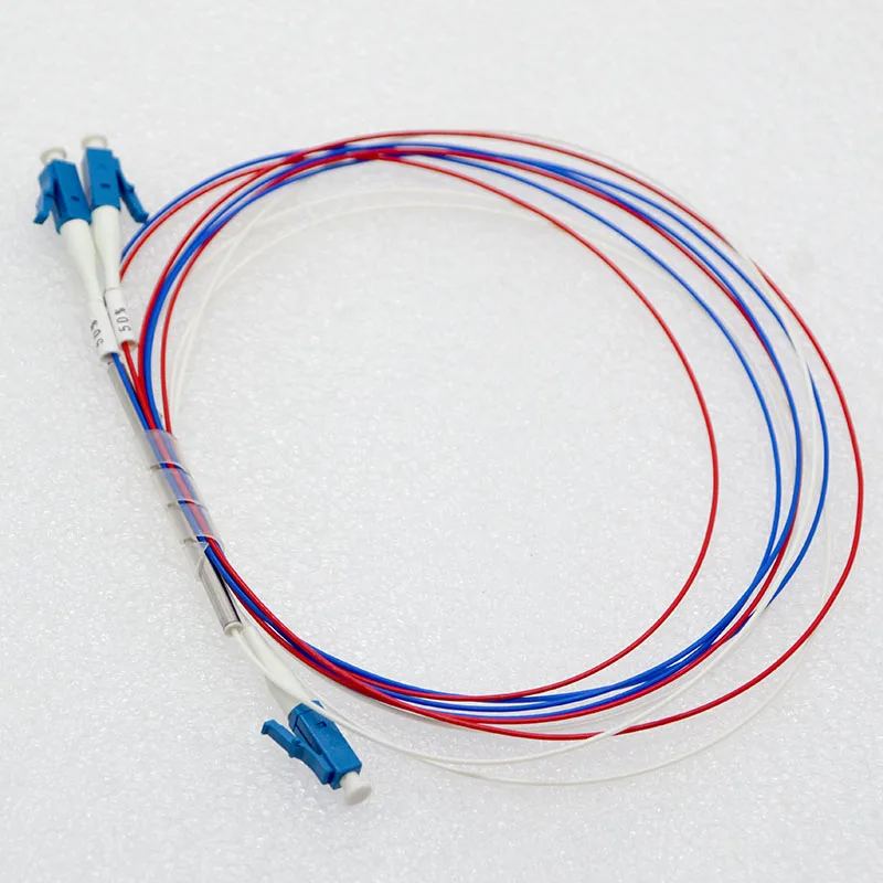 10pcs New Mini Optic Fiber Splitter 0.9mm Steel Tube SM LC UPC 1x2 Pull Cone 50:50 Fiber Optic Splitter Special Free Shipping