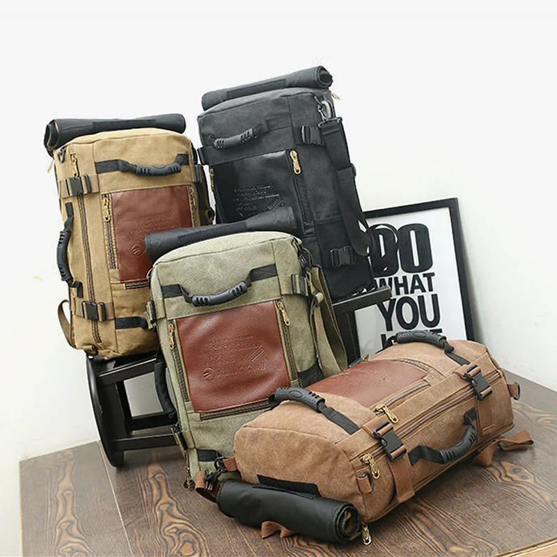 Мужской женский мужской водонепроницаемый холщовый рюкзак Большая