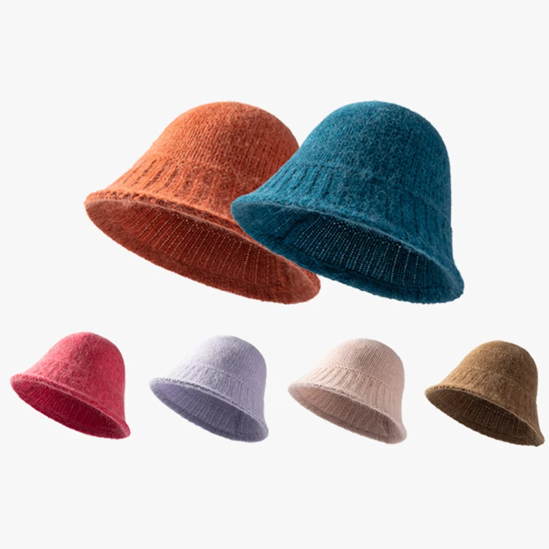 

Женская модная вязаная шапка в рыбацком стиле, осенняя уличная теплая плотная шапка из шерсти кролика и жаккарда, женская шапка, S78, 1 шт.
