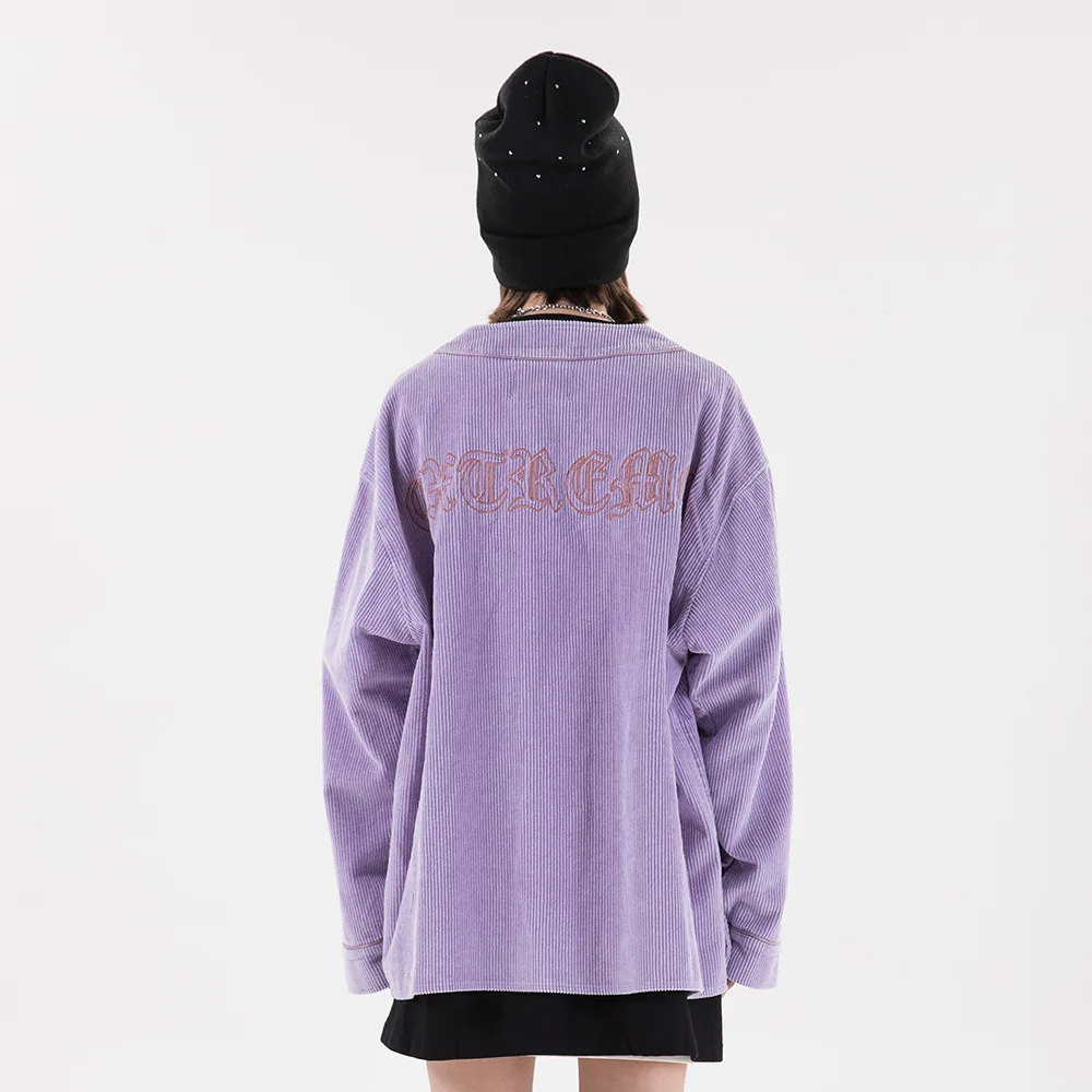 

UNCLEDONJM Letter embroidery Corduroy round neck jacket korean style winter jackets mens fashion clothing trends clothes ME-LY02