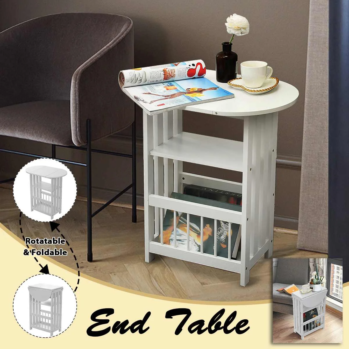 

Mini Foldable Coffee Table Tea Table Home Living Room Storage 3 Layers Rack Bedside Creative Table Tea Fruit Service Plate Tray