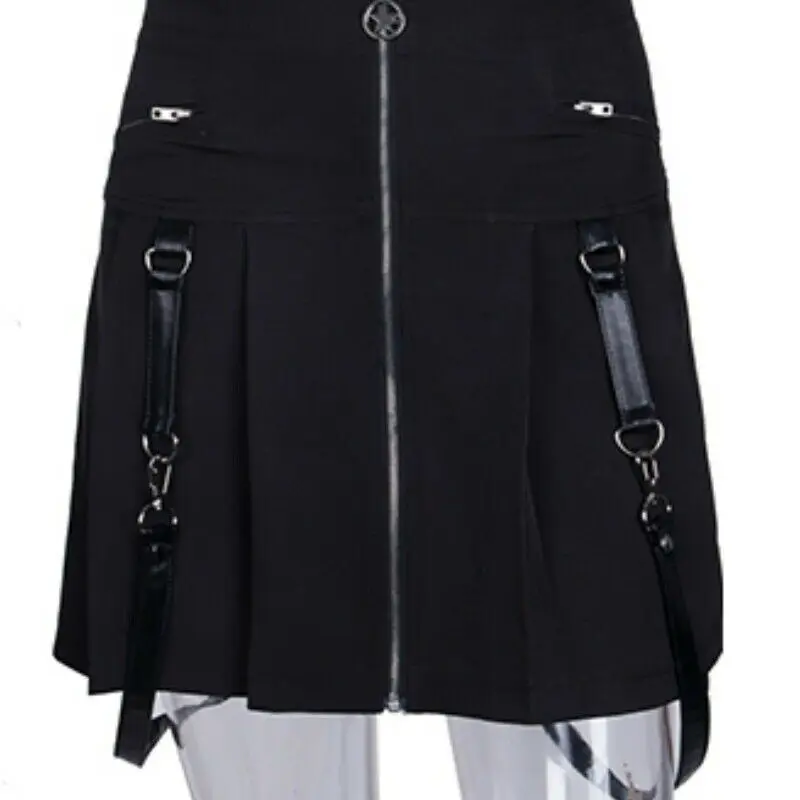 Мини-юбка трапециевидная плиссированная в стиле панк-рок/готика/Лолита | Женская
