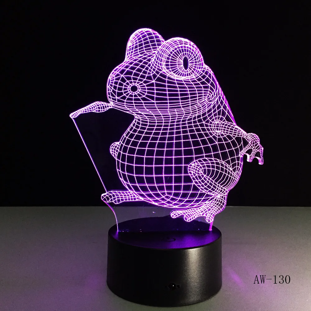 Ночник с большим глазом лягушкой животным 3D неоновый светильник домашний декор