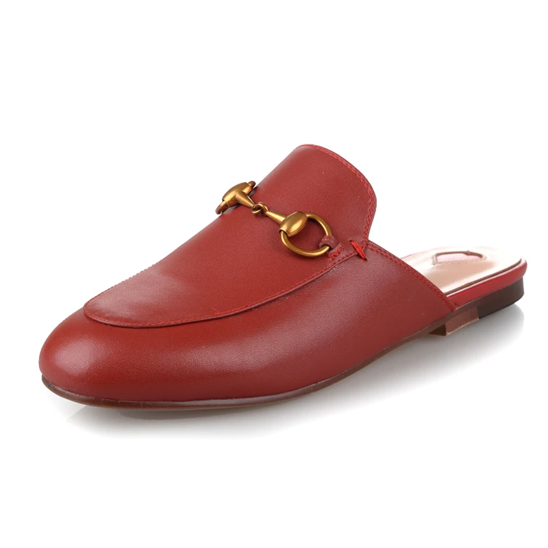 

COVIBESCO Casual Mules Genuine Leather Women Sandals Spring Summer Slippers 2021 Fashion New Arrival Round Toe Flats Shoes Woman