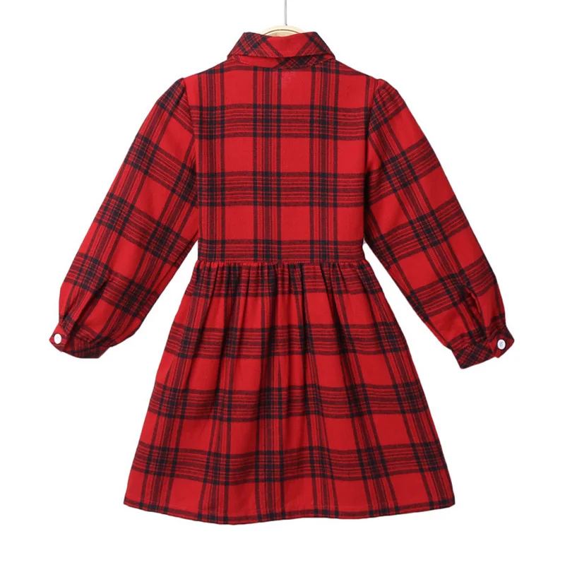Высококачественное осеннее платье для девочек в клетку принцессы подростков