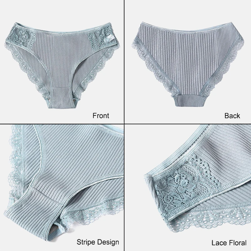 New Lace Cotton Panties Women Sexy Briefs Comfortable Panty Ladies Lingerie Low Rise Soft Underwear M-XXL Girls Underpants | Женская