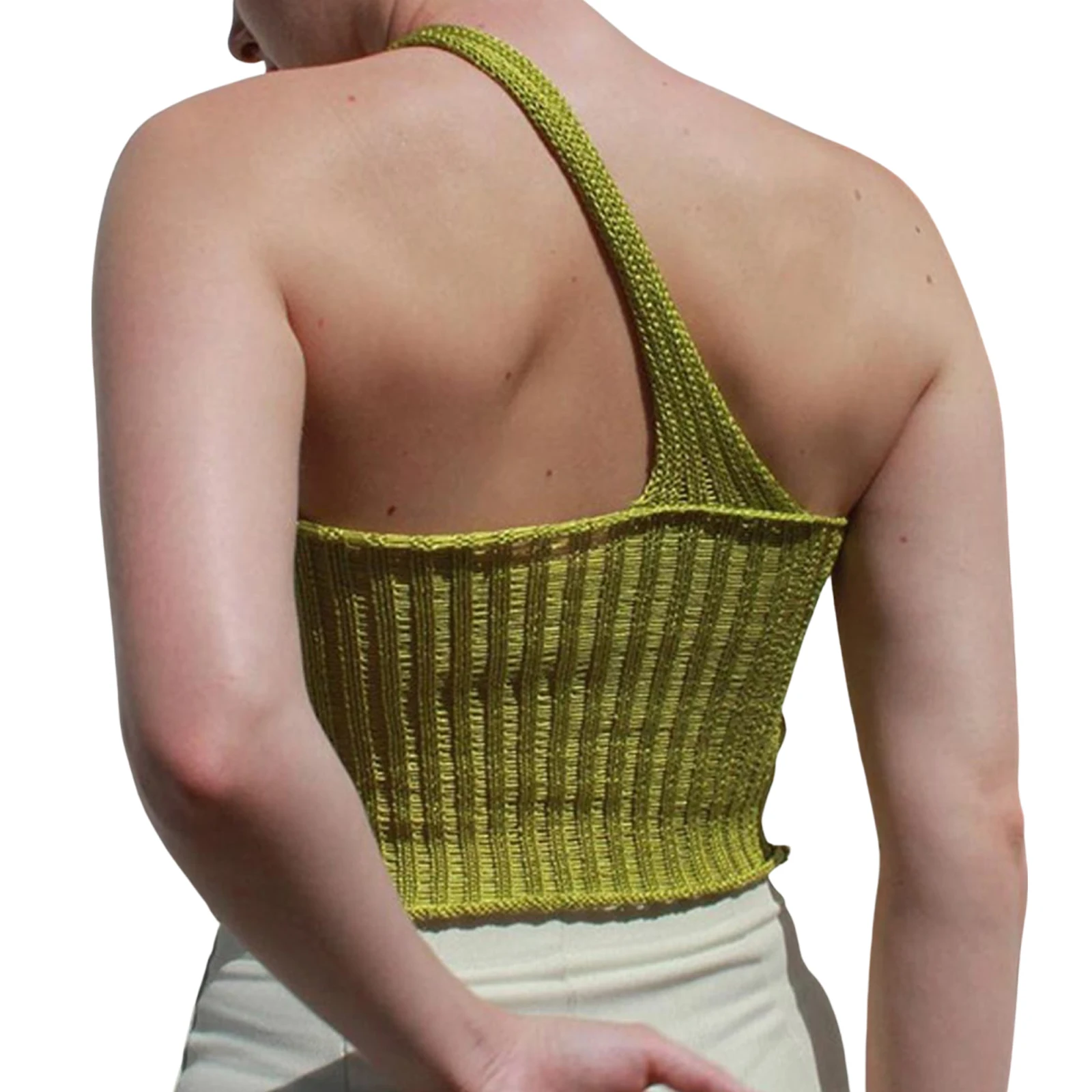 Женская летняя майка однотонный облегающий эластичный Трикотажный жилет на одно