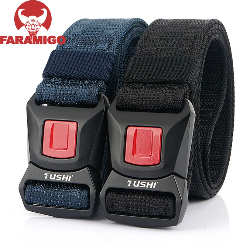 FARAMIGO Official Genuine Tactical Belt metal Buckle Military Belt Soft Real Nylon Sports Accessories